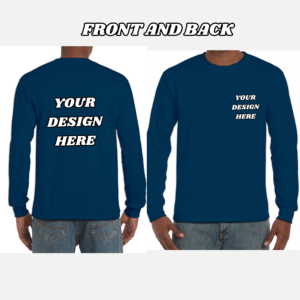 Personalised Long-sleeved Unisex T-Shirt Perfect for custom designs, events, and everyday wear (Front and Back Print)