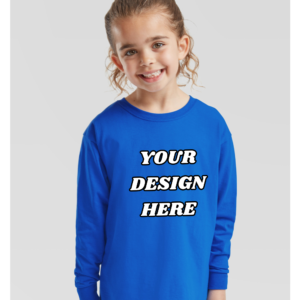 Kids’ Personalized Long Sleeve T-Shirt | Custom Design | 100% Cotton ( FRONT AND BACK)